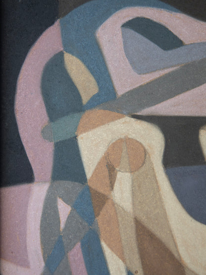 Abstract Figurative Pastel on Paper, Ingvar Engdahl (1928-1992)