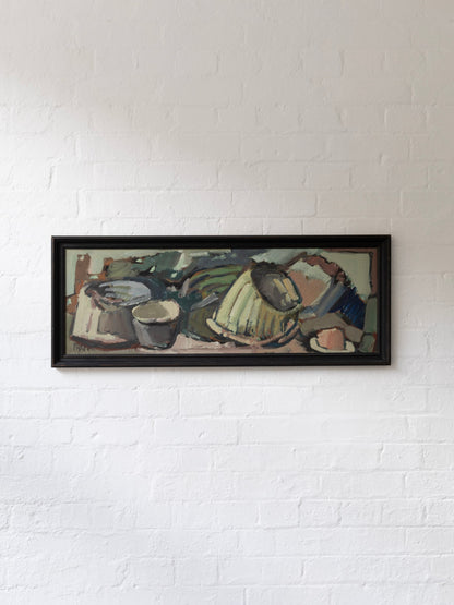 Large Still Life Oil on Board, Pars 1965