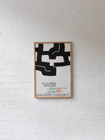 Original Lithograph Exhibition Poster '5 Livres Gravés', Eduardo Chillida (1924-2002)