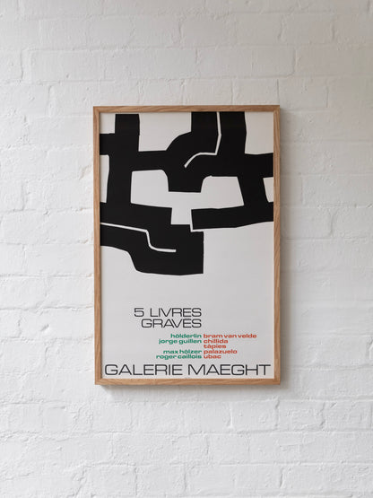 Original Lithograph Exhibition Poster '5 Livres Gravés', Eduardo Chillida (1924-2002)