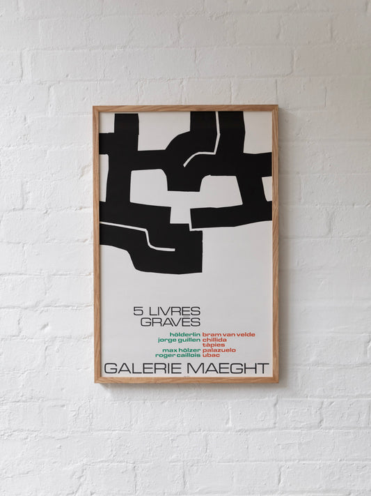 Original Lithograph Exhibition Poster '5 Livres Gravés', Eduardo Chillida (1924-2002)