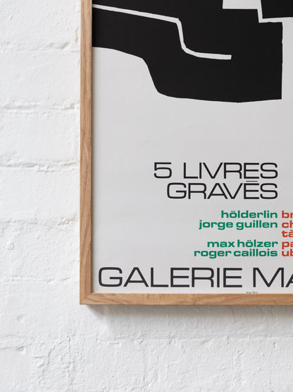 Original Lithograph Exhibition Poster '5 Livres Gravés', Eduardo Chillida (1924-2002)